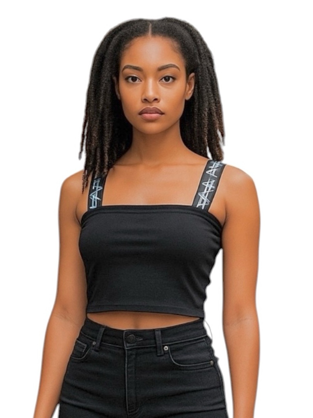 LF The‎ Brand Sleeveless Black and White Crop Top